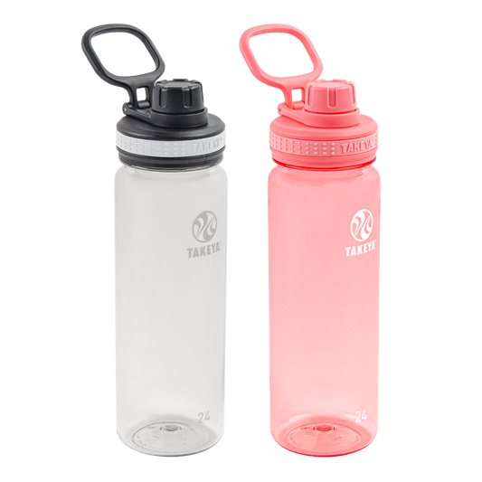 tritan-water-bottle-bundle-with-spout-lid-2-pack-p2 51689-Tritan-Spout-24-2pk-Clear-FlutterPink-angle_2e2a67e8-7240-4517-90e1-85605eacf4b2.png